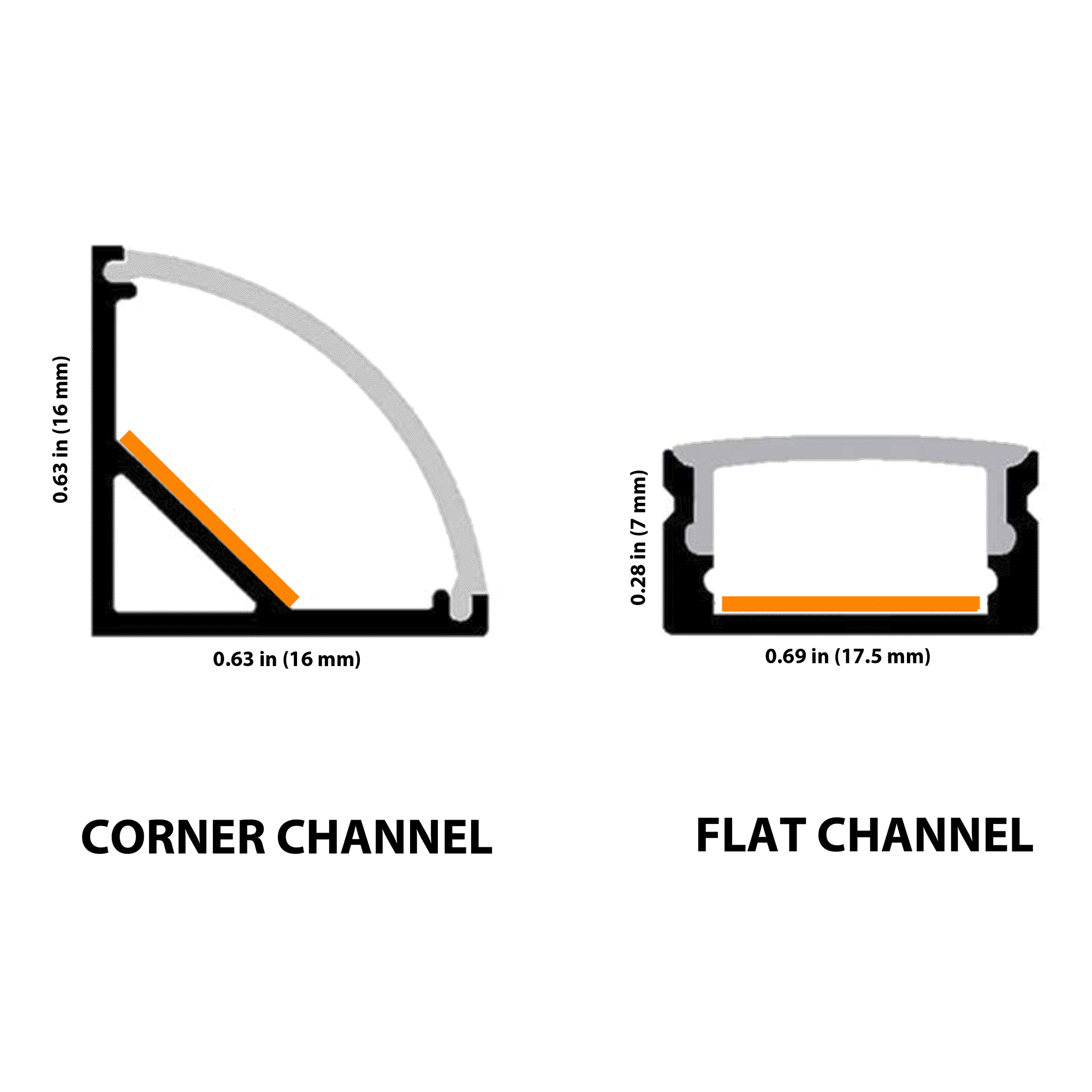 Aluminum Channel for LED Flex Strip - 5 PACK - Image 3